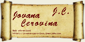 Jovana Cerovina vizit kartica